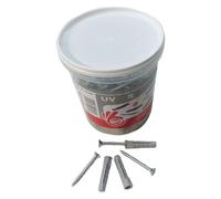 Fischer Secchiello UV 10 S - 50 tasselli 10x50 mm + 50 viti per mattoni pieni e forati
