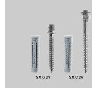 TASSELLO NYLON CON VITI PER COLLARINI Ø 6 Att. M6 100 Fischer (Conf.1)