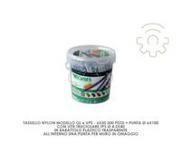 TASSELLI NYLON GL 6VPS 6x30mm CON VITE TPS 4,5x40mm SECCHIELLO 300PZ + PUNTA G&B