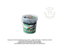 Tassello nylon GL8 VPS 8 x 40 150 pezzi omaggio una punta muro ø 8 x 100