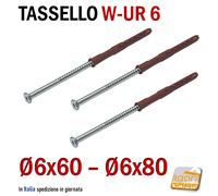 TASSELLO PROLUNGATO NYLON 6X80 6X60 VITE ACCIAIO D5MM WUR WURTH SERRAMENTI