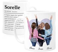 Tassenliebling® Tazza Sorella Personalizzata per Sorella Minore o Maggiore - Regalo Sorella - Regali per la Migliore Sorella - Sorellina - Ceramica 330ml - 3 Sorelle