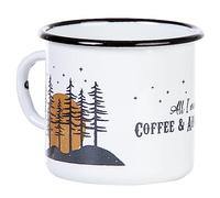 tassenWERK.Com, Tazza Smaltata di Alta qualità con Scritta Coffee & Adventure, con Design di Montagna, Leggera e Resistente, per Campeggio e Trekking