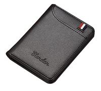 Tassety Porta carte da uomo ultra sottile portafoglio cartella portatile anti-smagnetizzazione porta carte documento nero, Nero ,