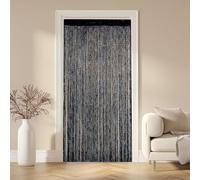 TASSFROO Tenda Antimosche Per Porta Esterna, 100X200cm Tenda a Filo Tende per Porta TEnda a Cordicelle per Porte e Finestre, Divisorio for Porta, per Finestre Balcone Camera da Letto Matrimonio, Nero