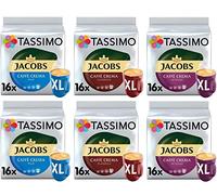 Tassimo Caffè Jacobs Café Selezione Crema XL - Jacobs Caffè Crema Mild XL/Classico XL/Intenso XL Capsule di Caffè - 6 Confezioni (96 Porzioni)