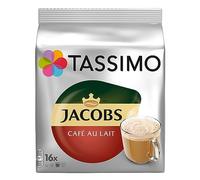 Tassimo Jacobs Café au Lait, Caffè, Capsule per Caffè, Caffellatte da Caffè Tostato Macinato, 16 T-Discs / Porzioni