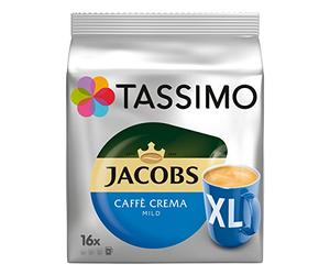 Tassimo Jacobs Caffè Crema mild XL, Capsule Caffè Tostato Macinato, 16 T-Discs