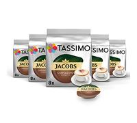Tassimo Jacobs Cappuccino, Capsule Caffé, Caffé Tostato Macinato, Pacco da 5, 5 x 16 T-Discs