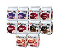 Tassimo Variety Selection - Costa Cappuccino/Costa Americano/Cadburys Cioccolato Caldo/Kenco Americano Grande XL/L'Or Latte Macchiato Cialde - 10 Confezioni (112 Bevande)