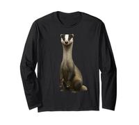 Tasso a Collo Lungo Divertente Fauna Selvatica Arte Animale per Gli Amanti della Natura Maglia a Manica