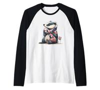 Tasso Britannico con Sciarpa per Gli Amanti del tè e del Tasso Maglia con Maniche Raglan