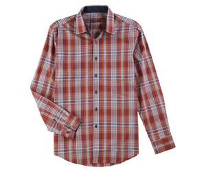 Tasso Elba Uomo Plaid Ls Camicia Coi Bottoni, Rosso, Piccolo