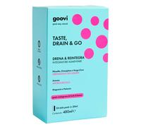 Goovi, Taste Drain & Go, Integratore Alimentare Drenante con Magnesio e Potassio, Favorisce il Microcircolo, con Estratti Vegetali di Ananas e Pilosella, Gusto Melograno e Frutti di Bosco, 24 Stick