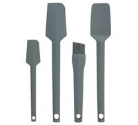 Taste of Home 4 Piece Ash Gray Silicone Utensil Set Includes Spatula Spoonula BastingPastry Brush Mini Spatula