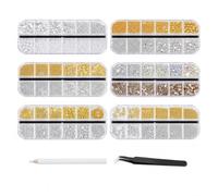 Tastetreasure: Kit di 7000 strass e ciondoli per unghie, con pinzette e penna