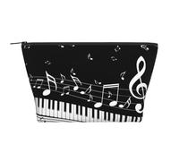 Tasti del pianoforte con note musicali, Borsa da toilette Borsa per trucco Borsa per cosmetici Borsa da toilette da viaggio portatile