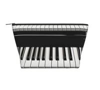 Tasti del pianoforte stampati in bianco e nero, Borsa da toilette Borsa per trucco Borsa per cosmetici Borsa da toilette da viaggio portatile