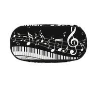 Tasti di pianoforte con note musicali stampa conveniente astuccio ad alta capacità astuccio portatile per trucchi studenti adolescenti adulti, Nero , Taglia unica, Organizer per borse