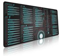 Tasti di scelta rapida Windows, Office, Excel, Photoshop Tappetino per mouse grande esteso | Tappetino da scrivania da gioco per PC. Base antiscivolo con bordo cucito, tappetino per tastiera