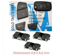 TASTI NERI CHIAVE TELECOMANDO GRANDE PUNTO PANDA BRAVO DOBLO' DUCATO + 3 switch