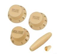 Tasti regolatori per chitarra ST compatibili con SQ tipo 1 Volume 2 Tone plus 2 per Whammy Bar per impugnature accessori in plastica chitarra elettrica (giallo+oro)