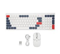Tasti rotondi ergonomici tastiera mouse combinati a pagamento per telefono tablet ufficio (Blanco Azul)