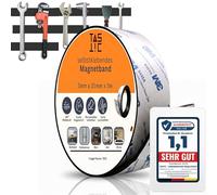 TASTIC - Nastro magnetico autoadesivo - 3 mm x 35 mm x 3 m - Nastro magnetico autoadesivo extra spesso e extra largo - Il nastro è magnetico, altamente adesivo e ritagliabile