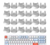 Tastie di tastiera di Langnagel marcatura a 24 parti adesive di keystick trasparente con una testa di gatto sublime, set di tappi di silicone tattile, per praticare la mancia, per PC, laptop, computer