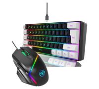 Tastiera a LED con 61 tasti, 8 pulsanti, ergonomica, per la scuola, lo studio, le spine e il cavo di gioco