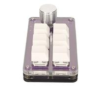 Tastiera a Una Mano a 6 Tasti, Tastiera Macro Programmabile con Mini Tastiera con Manopola e Luce RGB, Tastiera Multifunzione con Scorciatoia USB per Giochi per PC (Viola Trasparente)