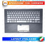 TASTIERA ARGENTO ASUS X431 X431FA X431 FL CON TOPCASE PALMREST GRIGIO