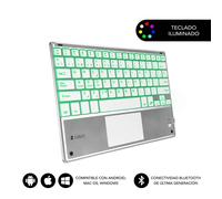 Tastiera Bluetooth con Supporto per Tablet Subblim SUB-KBT-SMBT50 Qwerty in Spagnolo Nero/Bianco Spagnolo