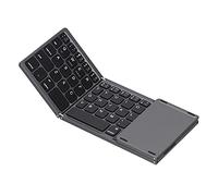 Tastiera Bluetooth Portatile, USB Cablata/Bluetooth 3.0 Tastiera Pieghevole a Doppia Modalità con Touchpad, Adatta per Sistemi IOS/Windows/Android(nero)