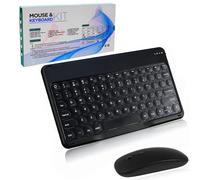 Tastiera Bluetooth senza fili, set di tastiera wireless con mouse, mini tastiera wireless ultra sottile, set di mouse per iPad, Mac, PC, laptop, tablet, Surface, telefono, computer, QWERTY