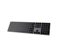 Tastiera Bluetooth sottile per Mac, tastiera ricaricabile in alluminio, wireless, silenziosa, a basso profilo, compatibile con Apple iMac, MacBook, Mac e iOS, dimensioni standard, grigio spazio