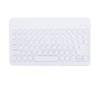 Tastiera Bluetooth, Tastiera Mini da 10 Pollici, Tastiera Ergonomica per Tablet, Smartphone, Laptop, Desktop, Tastiera Portatile Rotonda per Viaggi per il Business (WHITE)
