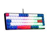 The G-Lab Keyz Hydrogen, tastiera Gamer 60%, tastiera semi-meccanica cablata Azerty, retroilluminazione multicolore, mini tastiera gamer silenziosa, formato compatto TKL, PC/PS5 (blu/bianco/rosso)