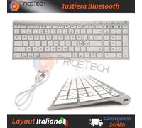 TASTIERA BLUETOOTH ULTRA SLIM WIRELESS COMPATIBILE WINDOWS MAC iOs KEYBOARD PC