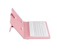 Tastiera Bluetooth Wireless con Supporto Integrato e Custodia in Pelle PU Antiurto per Smartphone da 4,5" a 6,8" IOS (PINK)