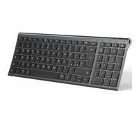 TASTIERA BLUETOOTH WIRELESS RICARICABILE ITALIANO QWERTY GRIGIO PROFILO BASSO
