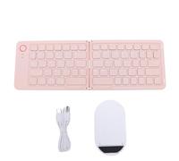 Tastiera BT Piegabile, Tastiera a Cordone Ricaricabile 67 Tasti, Design Magnetico Slim, Tastiera BT Universale Portatile per Laptop Tablet per Telefono (Rosato)