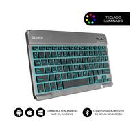 SUBBLIM TECLADO SMART BACKLIT BLUETOOTH GREY QWERTY Spagnolo Nero, Grigio