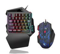 Tastiera cablata con una sola mano a 35 tasti con mouse colorato, un clic per illuminare la tua esperienza di gioco! Mouse otto colori opzionali, fascino colorato, giocare il gioco!