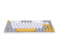 Tastiera Cablata da Gioco Meccanico, 60 Percento 68 Tasti RGB Tastiera con Interruttore Blu, Tre Colori del Tappo del Tasto, Protezione del Fantasma, per il Computer Portatile (Giallo Grigio Bianco)