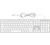 Tastiera cablata per Apple Mac OS, IOS, iMac, Macbook e Computer Laptop Windows, sottile in alluminio, plug and play, USB e Type-C layout IT QWERTY grigia argentata con tastierino numerico