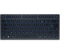 CHERRY KW 7100 MINI BT, Tastiera Multidispositivo Compatta con 3 Canali Bluetooth, Layout per la Francia (AZERTY), Design Piatto, con Custodia di Trasporto, Slate Blue