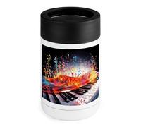 Tastiera colorata per pianoforte, note musicali, può raffreddare 340 g isolato in acciaio inossidabile può coprire il supporto per bere in acciaio inox, regalo per uomini e donne, compleanno, Natale