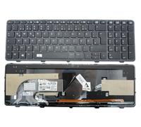 Tastiera - Colore: nero - con cornice - con illuminazione layout tastiera tedesca compatibile per HP Probook 455 G2