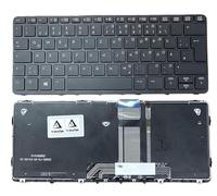 Tastiera - Colore: nero - con illuminazione - senza cornice Tastiera tedesca compatibile con HP Pro x2 612 G1